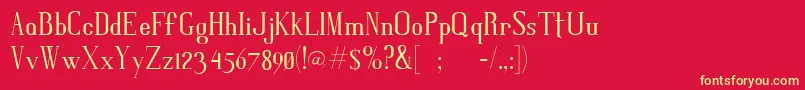 Gris-fontti – keltaiset fontit punaisella taustalla