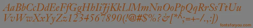 Подробнее о шрифте JansonSsiItalic Шрифт JansonSsiItalic – коричневые шрифты на сером фоне