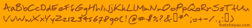 Moanhand Font – Brown Fonts on Orange Background