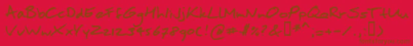 Moanhand Font – Brown Fonts on Red Background