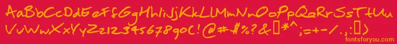 Moanhand Font – Orange Fonts on Red Background