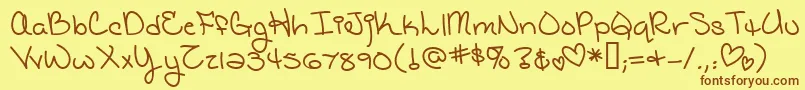 Cathsgbr Font – Brown Fonts on Yellow Background