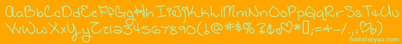 Шрифт Cathsgbr – зелёные шрифты на оранжевом фоне