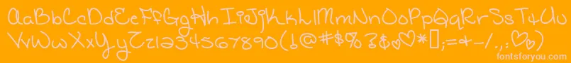 Czcionka Cathsgbr – różowe czcionki na pomarańczowym tle