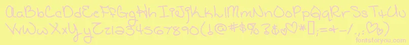 Cathsgbr-Schriftart – Rosa Schriften auf gelbem Hintergrund