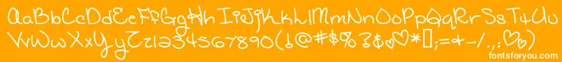 Cathsgbr-Schriftart – Weiße Schriften auf orangefarbenem Hintergrund