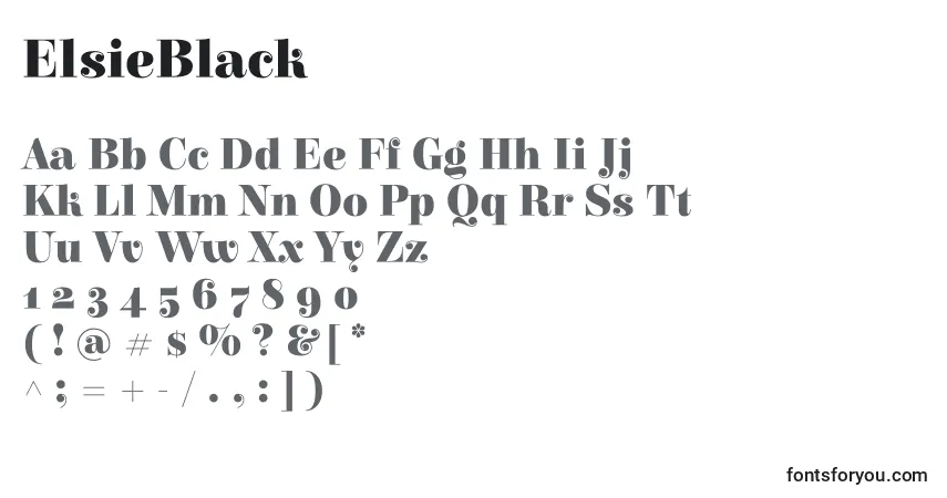 Fuente ElsieBlack - alfabeto, números, caracteres especiales