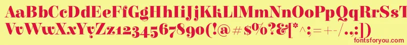 ElsieBlack-Schriftart – Rote Schriften auf gelbem Hintergrund