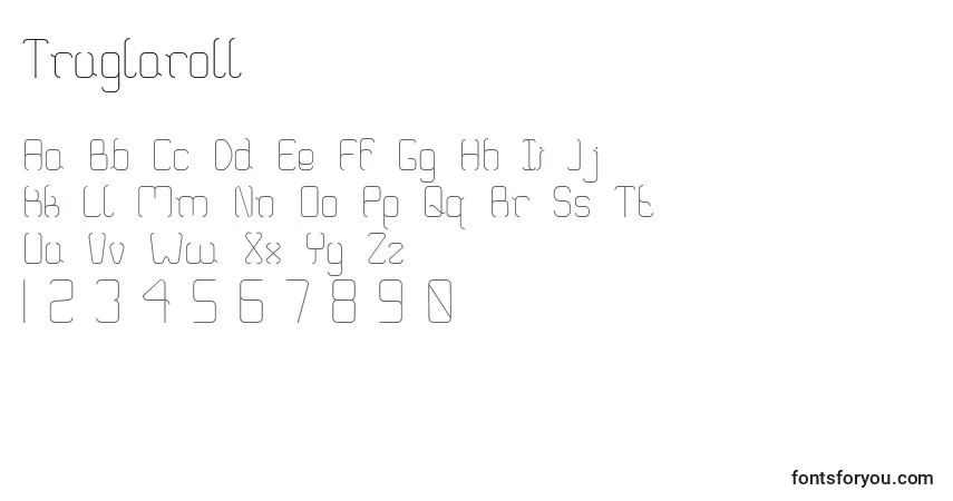 Schriftart Truglaroll – Alphabet, Zahlen, spezielle Symbole