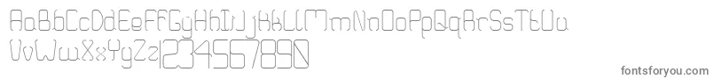 Truglaroll-fontti – harmaat kirjasimet valkoisella taustalla