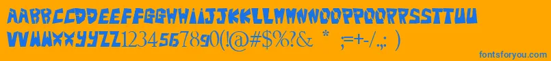 Bigteezsqfinal Font – Blue Fonts on Orange Background