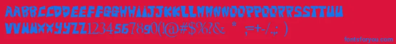 Bigteezsqfinal Font – Blue Fonts on Red Background