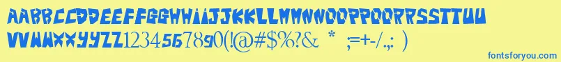 Bigteezsqfinal Font – Blue Fonts on Yellow Background
