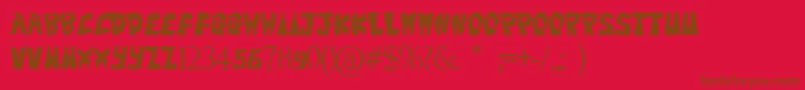 Bigteezsqfinal Font – Brown Fonts on Red Background