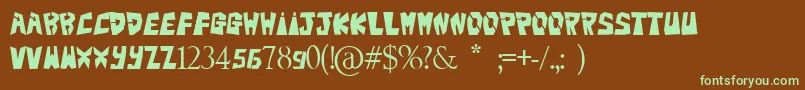 Bigteezsqfinal Font – Green Fonts on Brown Background
