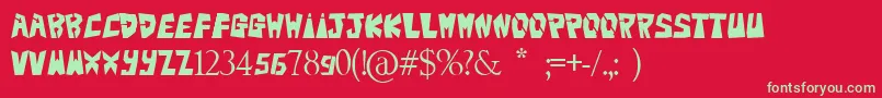 Bigteezsqfinal Font – Green Fonts on Red Background