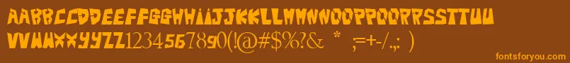 Bigteezsqfinal Font – Orange Fonts on Brown Background
