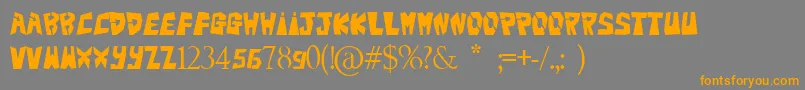 Bigteezsqfinal Font – Orange Fonts on Gray Background