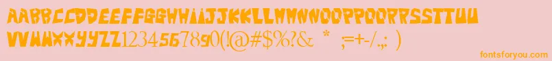 Bigteezsqfinal Font – Orange Fonts on Pink Background