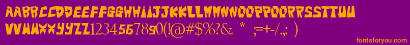 Bigteezsqfinal Font – Orange Fonts on Purple Background