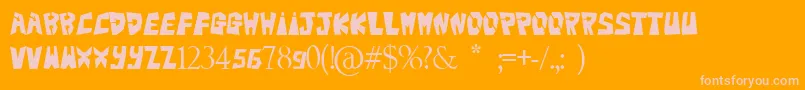 Bigteezsqfinal Font – Pink Fonts on Orange Background