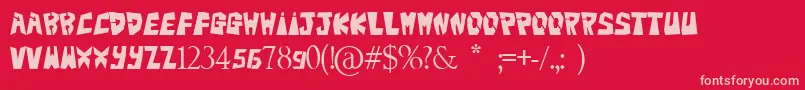 Bigteezsqfinal Font – Pink Fonts on Red Background
