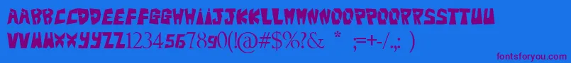 Bigteezsqfinal Font – Purple Fonts on Blue Background
