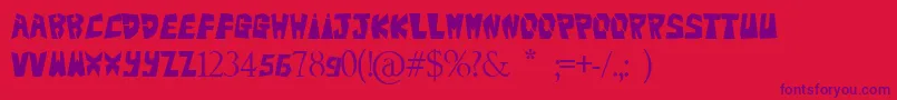 Bigteezsqfinal Font – Purple Fonts on Red Background