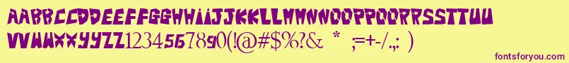 Bigteezsqfinal Font – Purple Fonts on Yellow Background