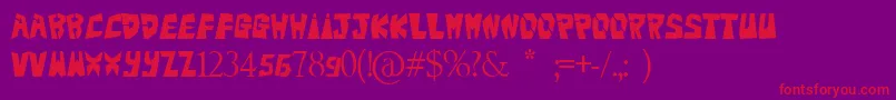 Weitere Informationen zur Bigteezsqfinal-Schriftart Bigteezsqfinal-Schriftart – Rote Schriften auf violettem Hintergrund