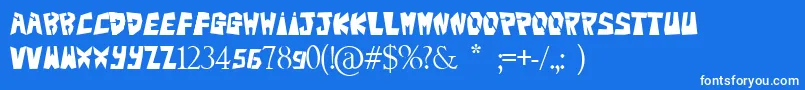 Bigteezsqfinal Font – White Fonts on Blue Background