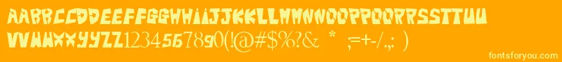 Lisätietoja Bigteezsqfinal-fontista Bigteezsqfinal-fontti – keltaiset fontit oranssilla taustalla