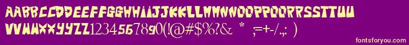 Lisätietoja Bigteezsqfinal-fontista Bigteezsqfinal-fontti – keltaiset fontit violetilla taustalla