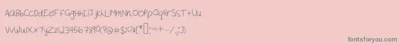 AkeylahSHandwriting Font – Gray Fonts on Pink Background
