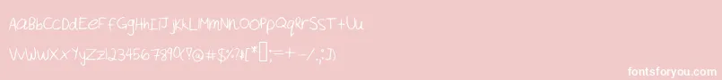 AkeylahSHandwriting-Schriftart – Weiße Schriften auf rosa Hintergrund