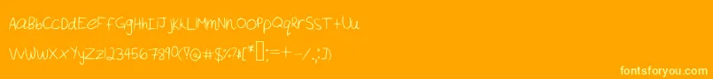 AkeylahSHandwriting Font – Yellow Fonts on Orange Background