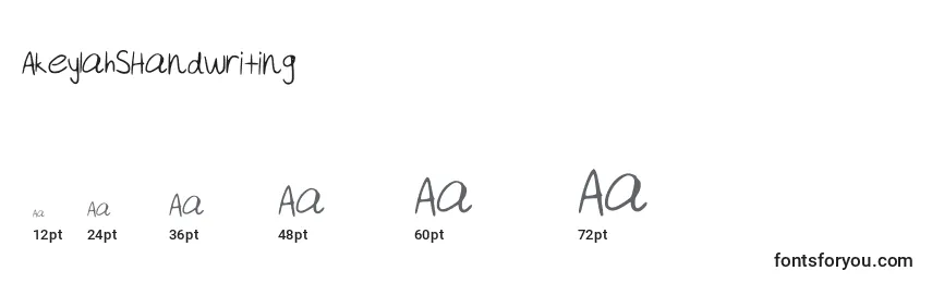 AkeylahSHandwriting Font Sizes
