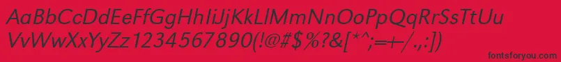 UrwgrotesktligOblique Font – Black Fonts on Red Background