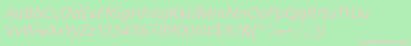 UrwgrotesktligOblique Font – Pink Fonts on Green Background