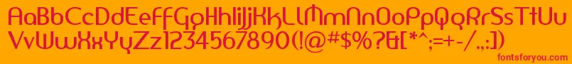 フォントAmersn – オレンジの背景に赤い文字