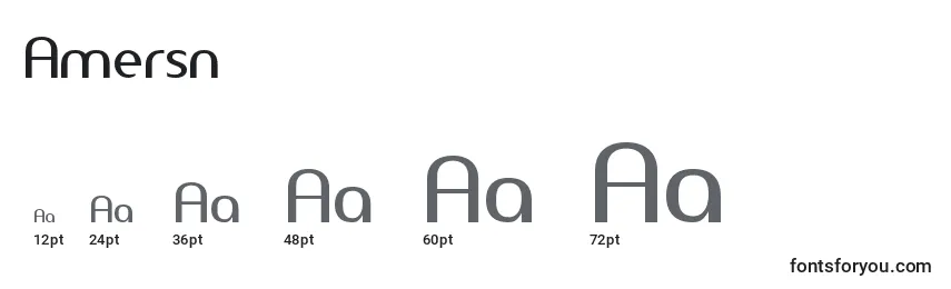Размеры шрифта Amersn