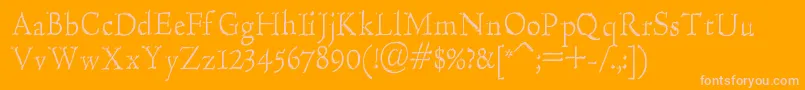 HultogEngraved Font – Pink Fonts on Orange Background