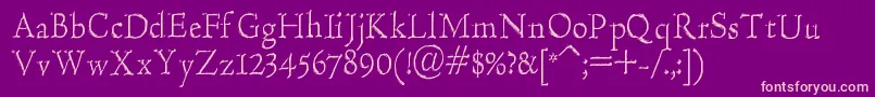 HultogEngraved Font – Pink Fonts on Purple Background