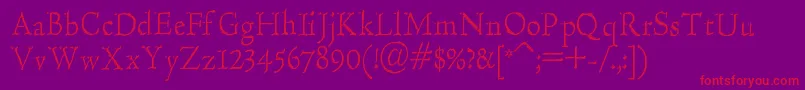 HultogEngraved Font – Red Fonts on Purple Background