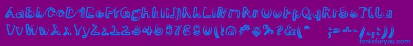 SmokeScreenoblItalic-Schriftart – Blaue Schriften auf violettem Hintergrund