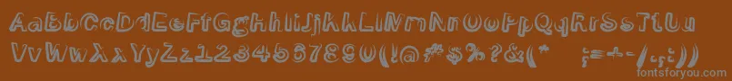 フォントSmokeScreenoblItalic – 茶色の背景に灰色の文字