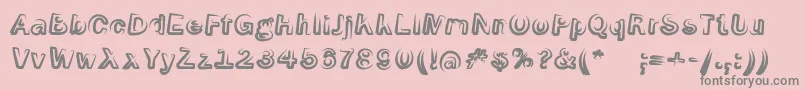 Fonte SmokeScreenoblItalic – fontes cinzas em um fundo rosa