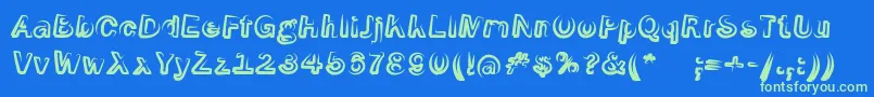 Czcionka SmokeScreenoblItalic – zielone czcionki na niebieskim tle