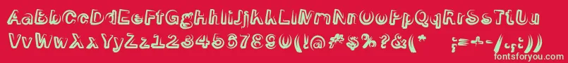 フォントSmokeScreenoblItalic – 赤い背景に緑の文字