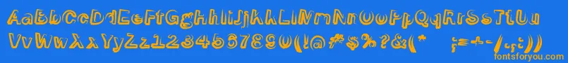 SmokeScreenoblItalic-Schriftart – Orangefarbene Schriften auf blauem Hintergrund